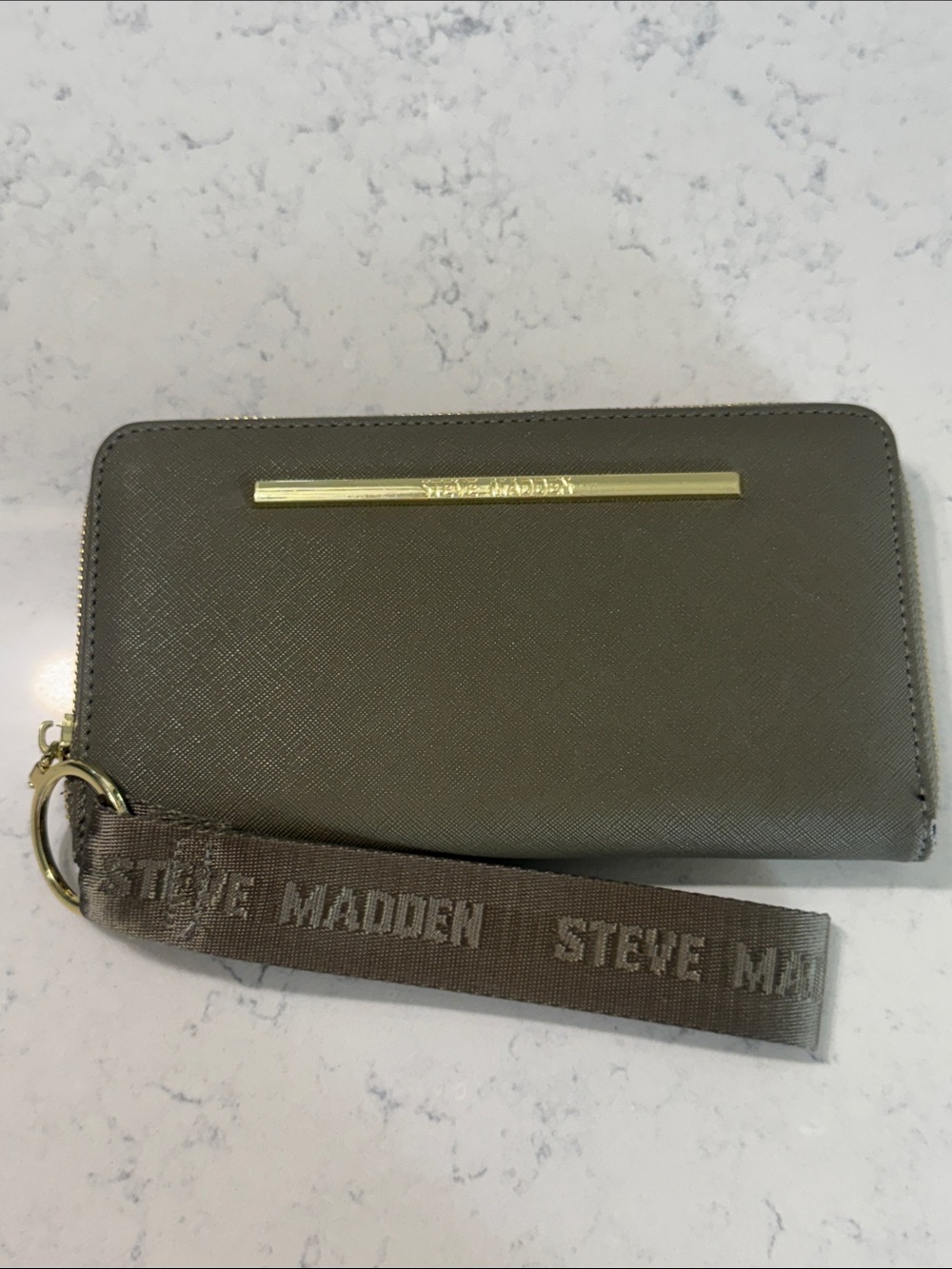 Steve Madden Olive Zip Wallet with Wristlet Strap